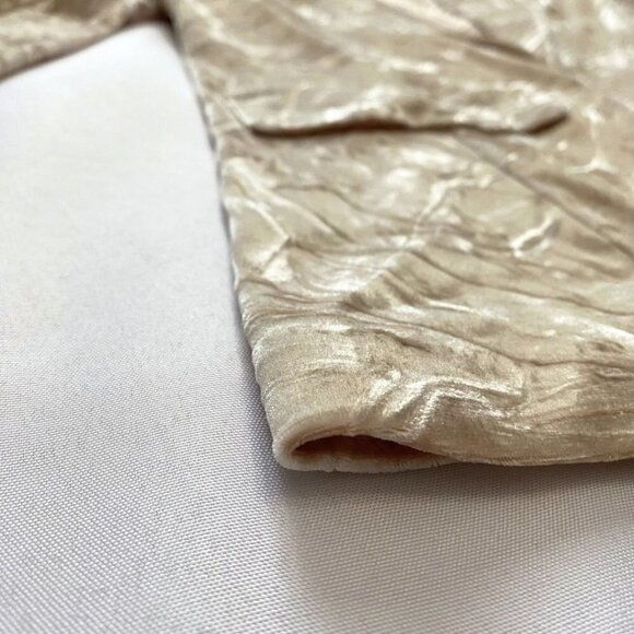 NWT 525 AMERICA CREAM CHAMPAGNE CRUSHED VELVET BLAZER - XS - Picture 10 of 11
